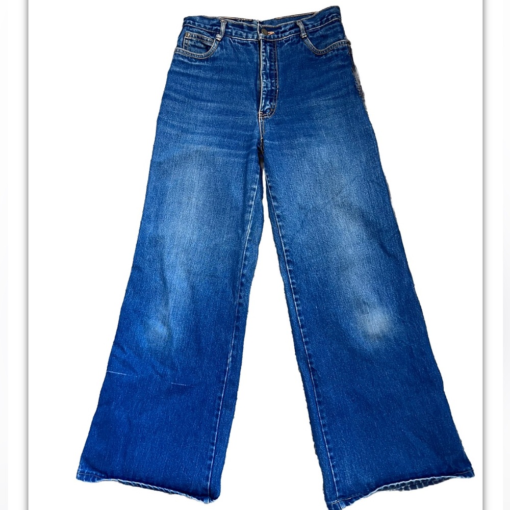 Britannia Women's Wide Leg Flare Jeans - Blue Denim